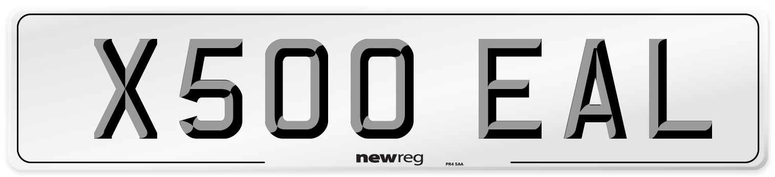 X500 EAL Number Plate from New Reg